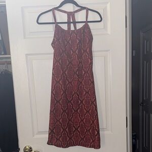 Chic Red Patterned Midi Sundress